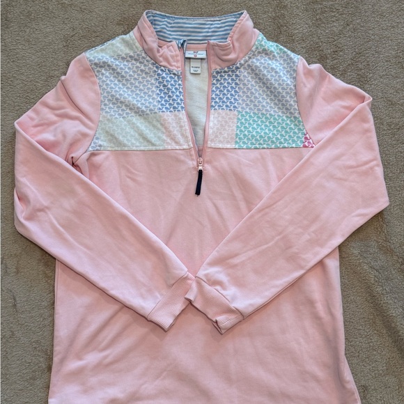 Vineyard Vines Pink and Blue Quarter-Zip - Picture 1 of 5